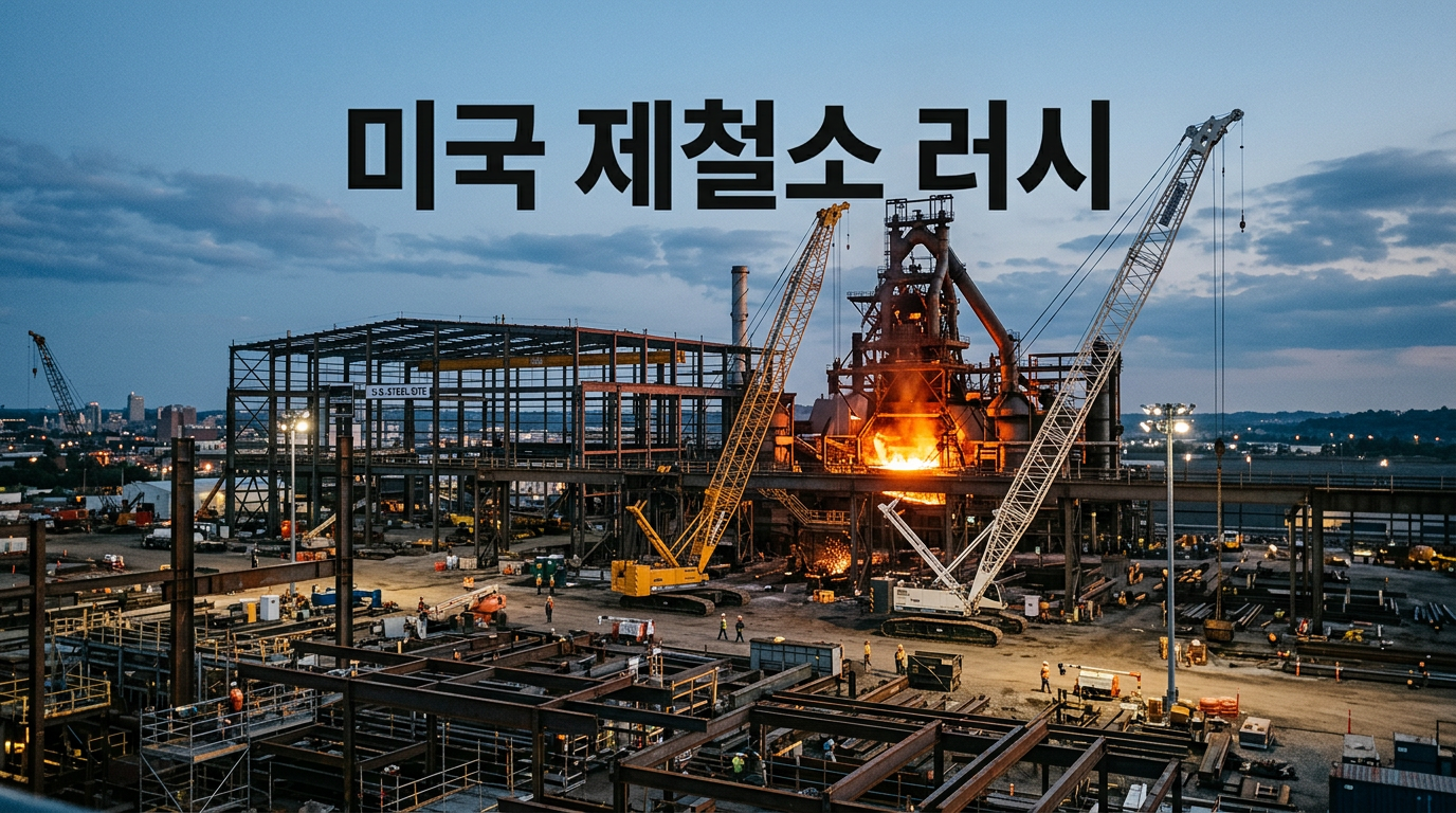 미국에 짓는 전기로 제철소 건설 현장을 보여주는 사진