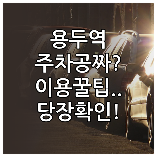 용두역 노상 공영주차장 무료 개방 시..