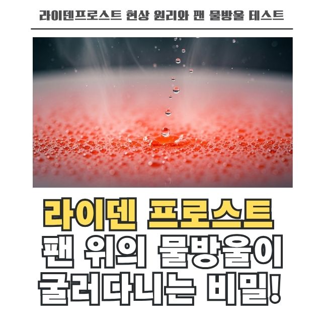 라이덴프로스트 효과 뜨거운 판 위 물방울 원리