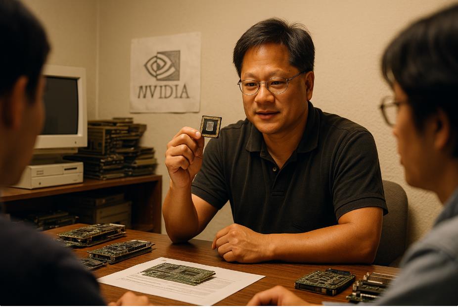 엔비디아 창립자 젠슨 황의 초기 개발 장면