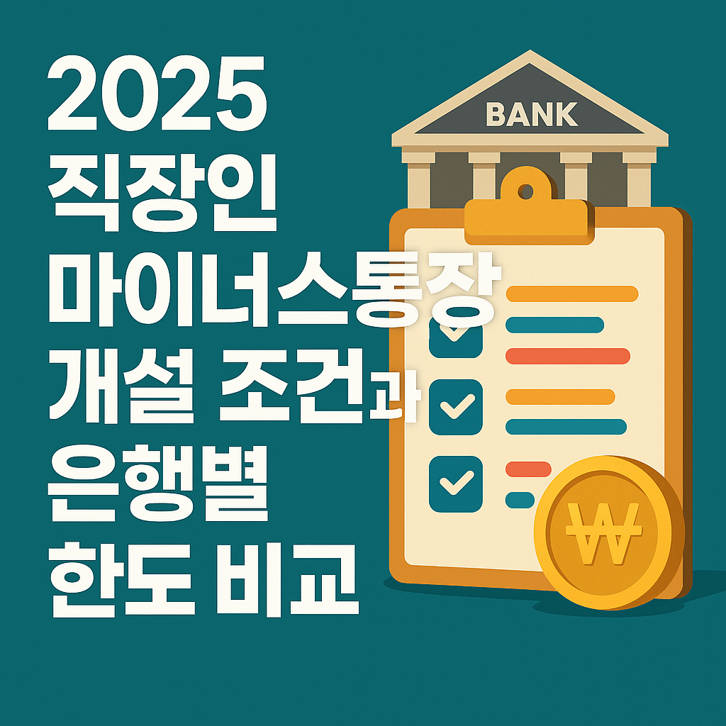 2025 직장인 마이너스통장 개설 조건과 은행별 한도 비교