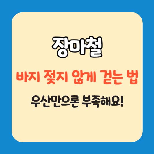 장마철 바지 젖지 않게 걷는 법, 우산만으론 부족해요