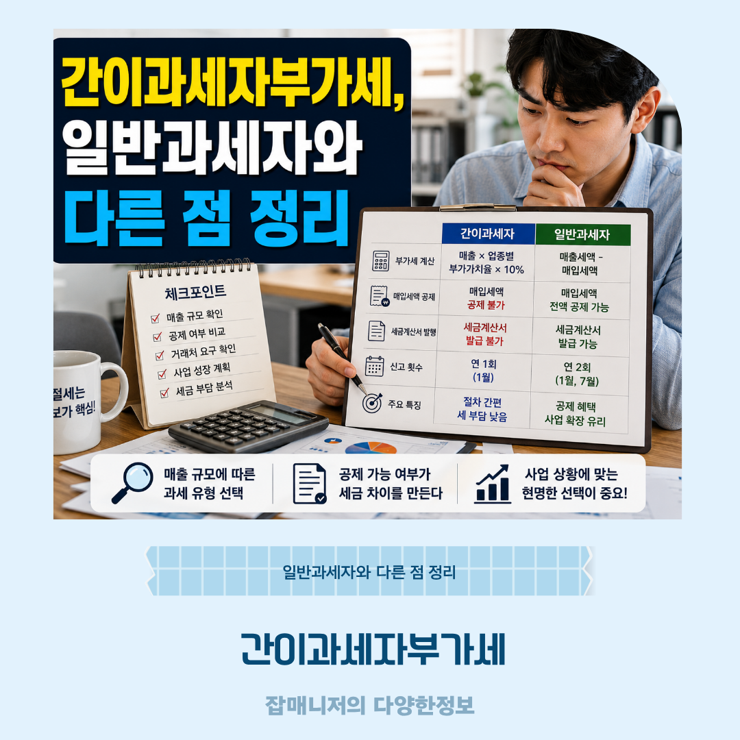 간이과세자부가세, 일반과세자와 다른 점 정리