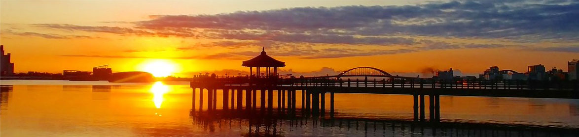 청초호 일출 사진 