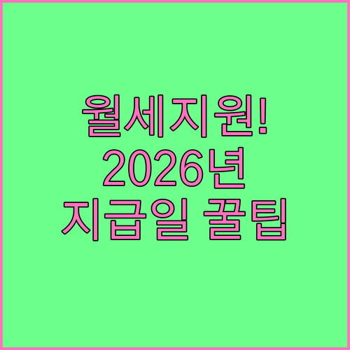 횡성군 청년월세지원 2026년 지급일..