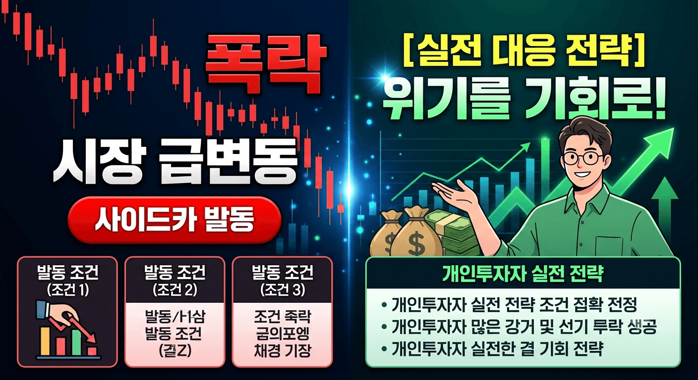 [시장 급변동] 주식 사이드카 발동 조건과 의미, 그리고 위기를 기회로 바꾸는 개인투자자 실전 대응 전략