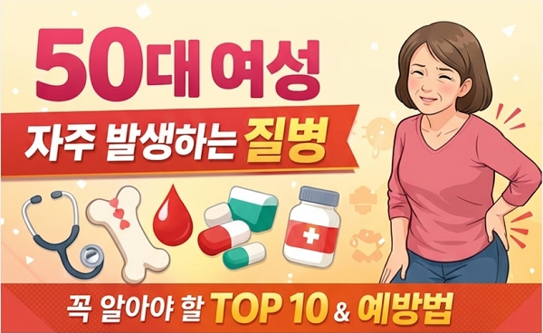 50대 여성에게 자주 발생하는 질병과 예방 관리 방법