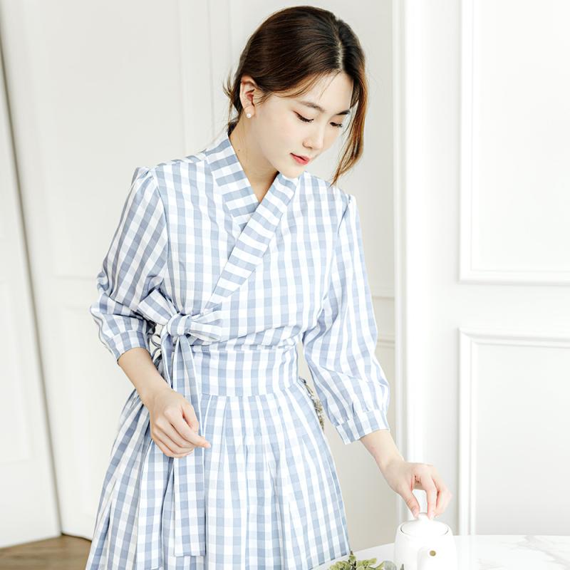 한복원피스 철릭 사계절 데일리 일상 생활 한복 랩 원피스