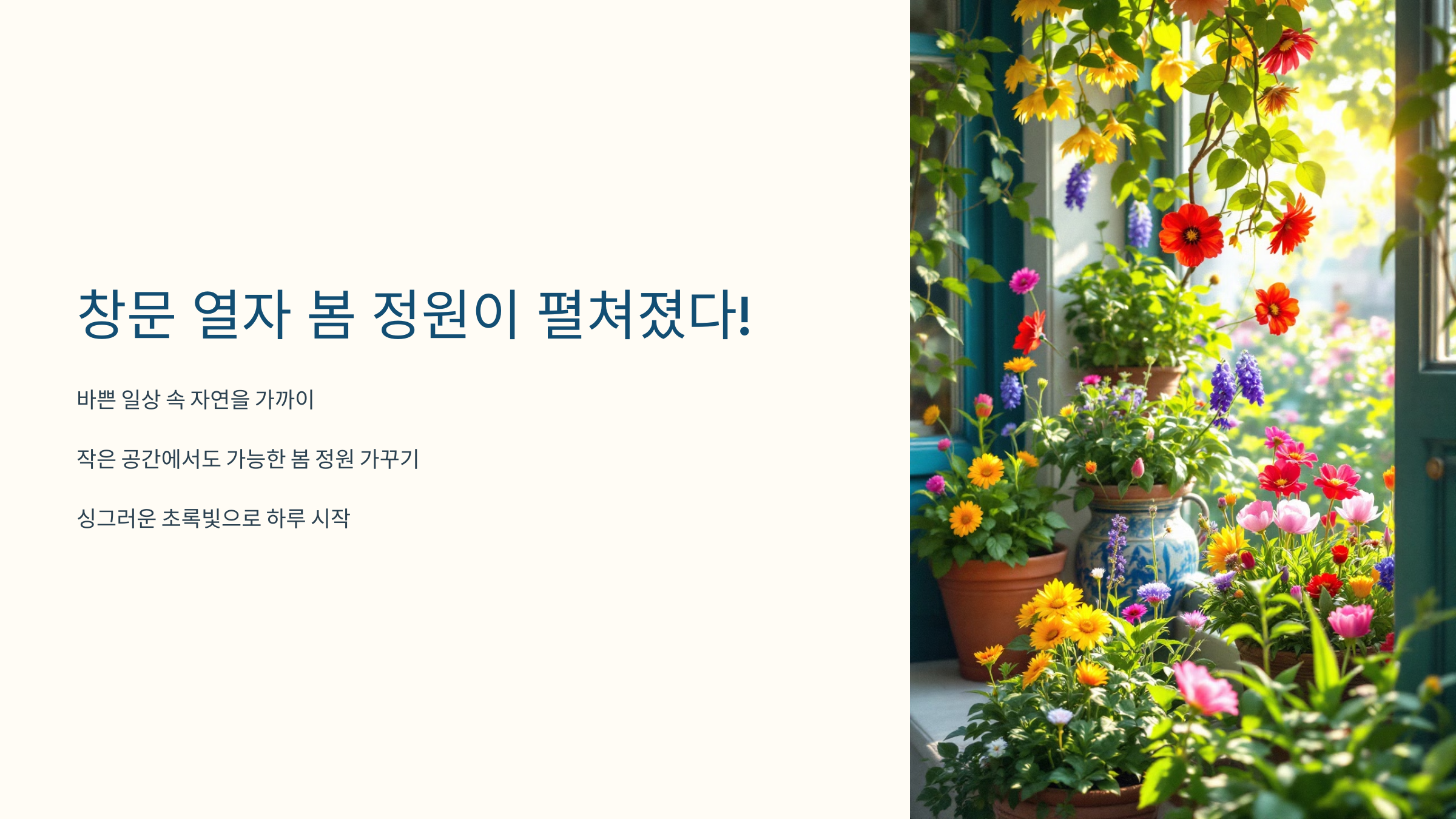 창문 열자 봄 정원이 펼쳐졌다!