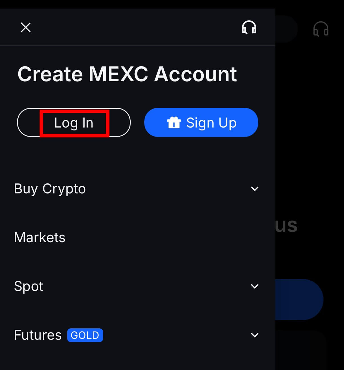 로그인 버튼을 네모박스로 가리키고 있다.