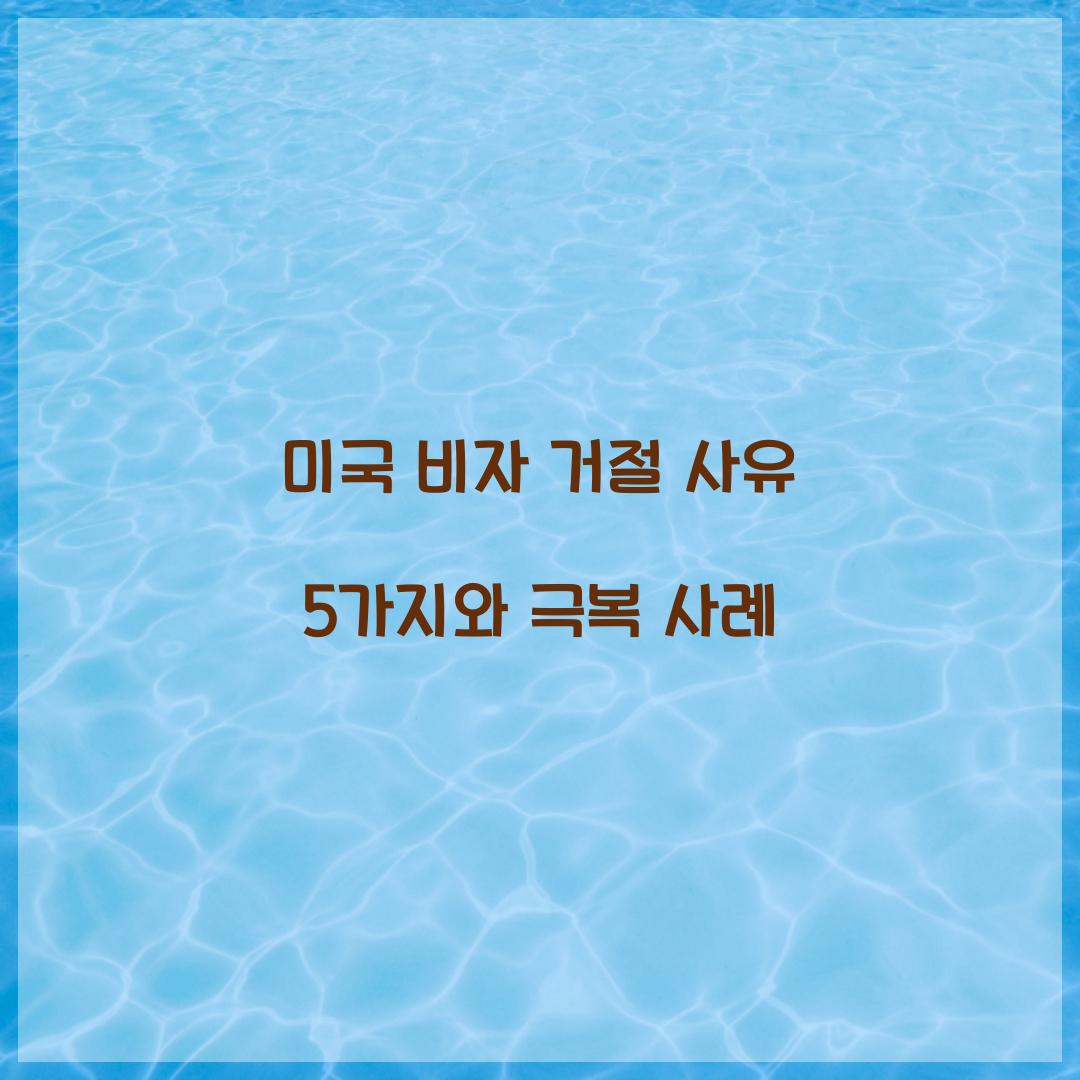 미국 비자 거절