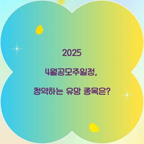 2025 4월공모주일정