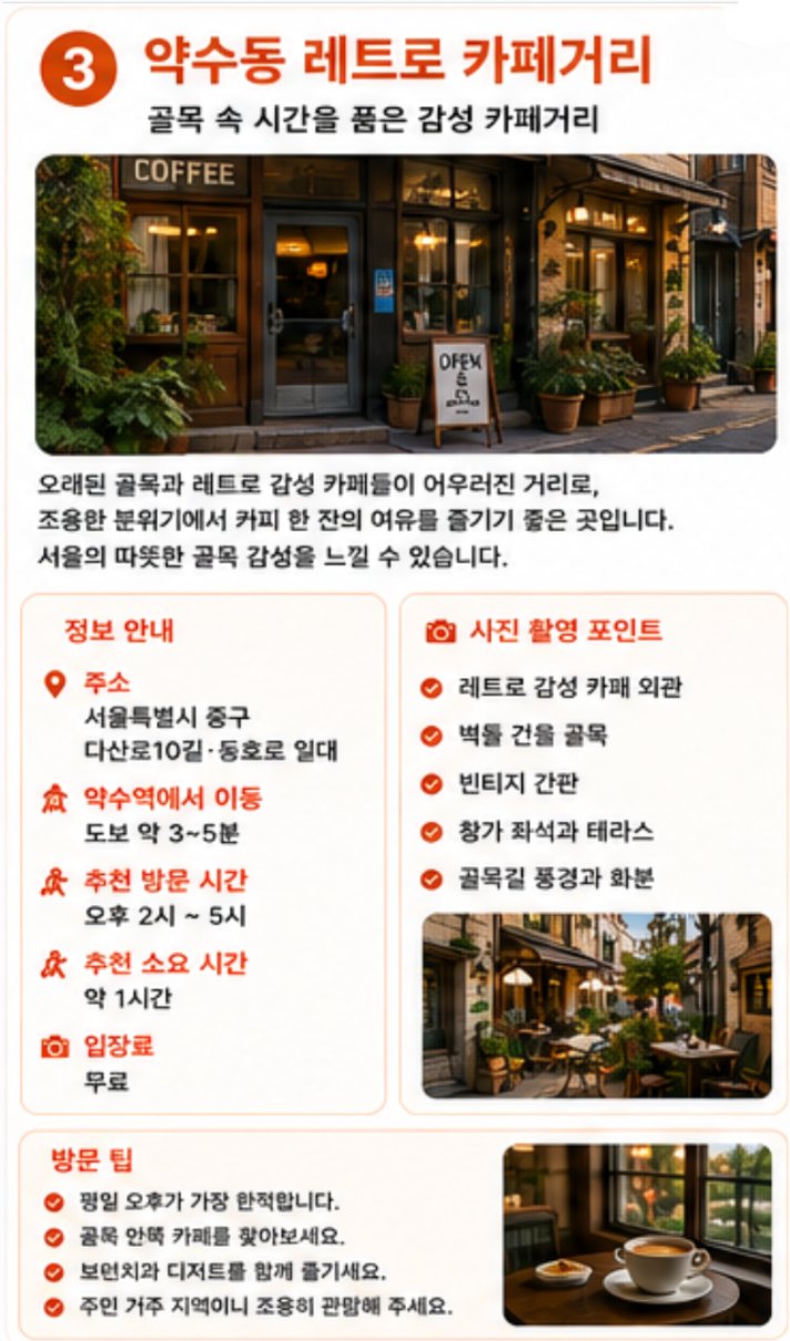 약수동 레트로 카페거리