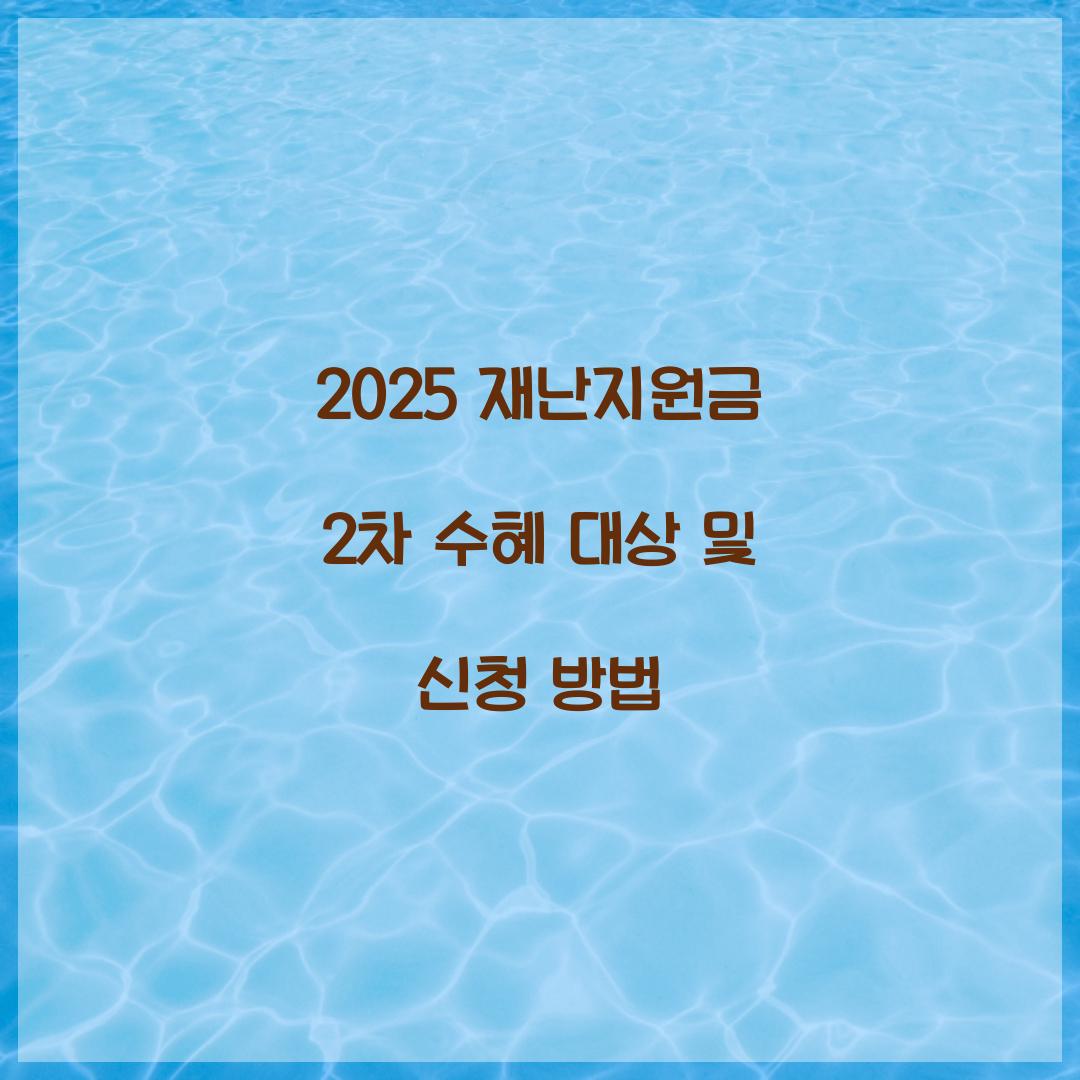 2025 재난지원금 2차