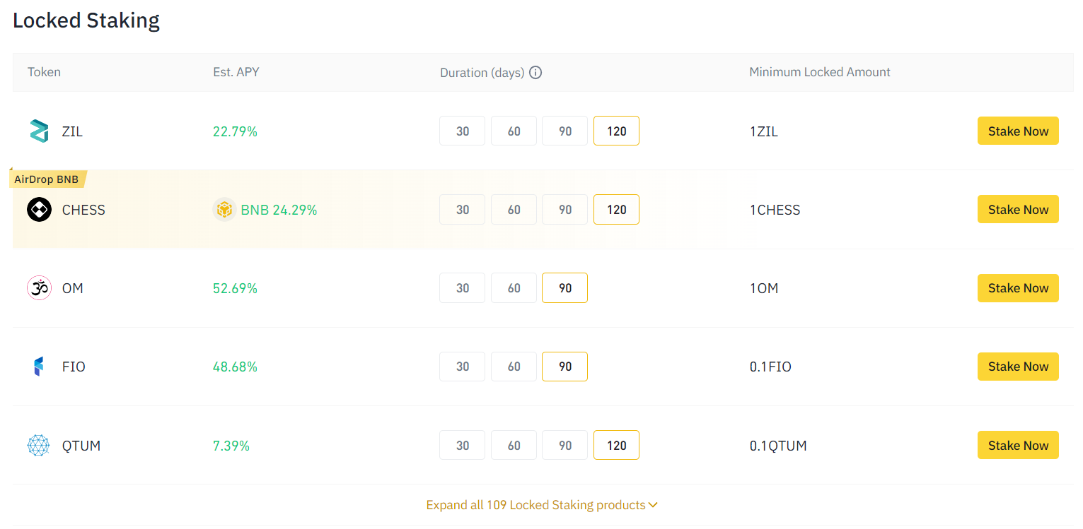 바이낸스 스테이킹 가상화폐 종류