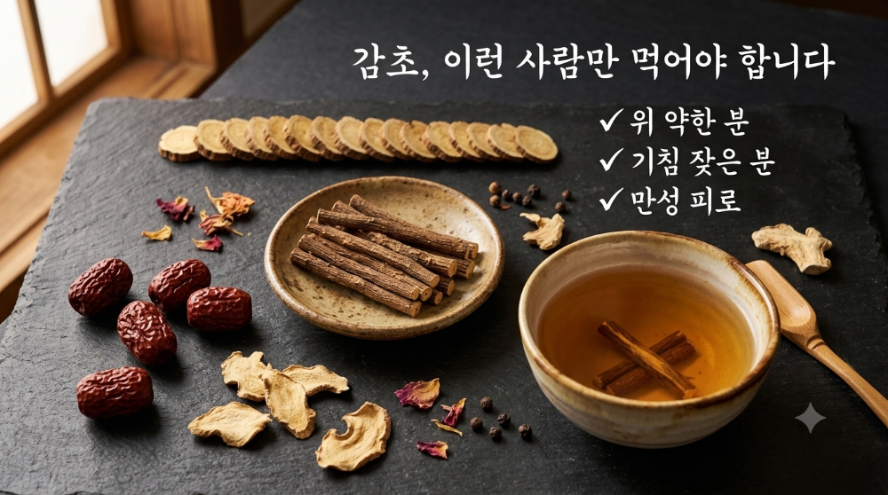 alt="감초 효능 총정리 — 위 기관지 피로에 좋은 감초 활용법"
