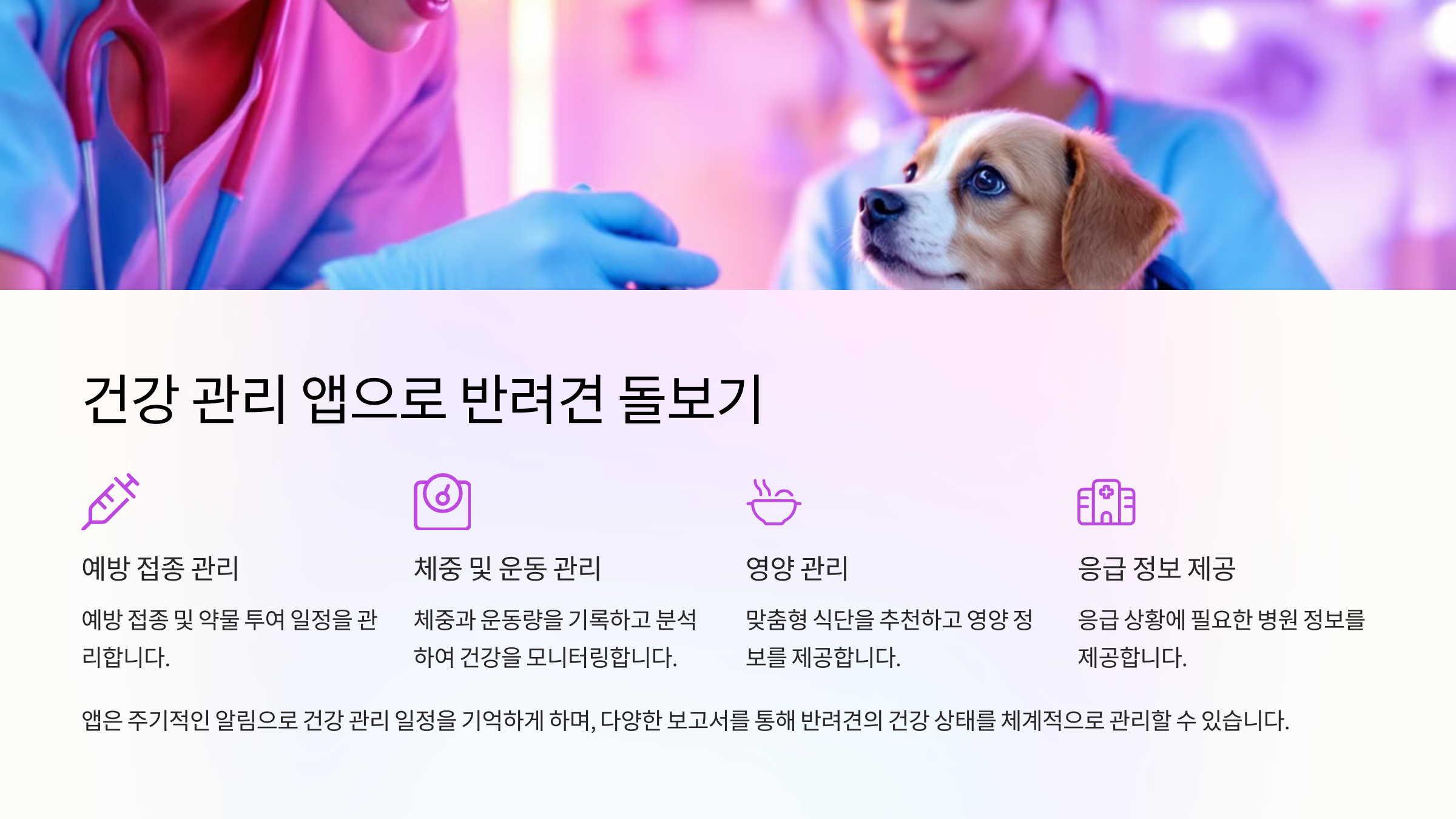 건강 관리 앱으로 반려견 돌보기