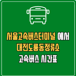 서울고속버스터미널에서 대전도룡동정류소 고속버스 시간표 요금 예매