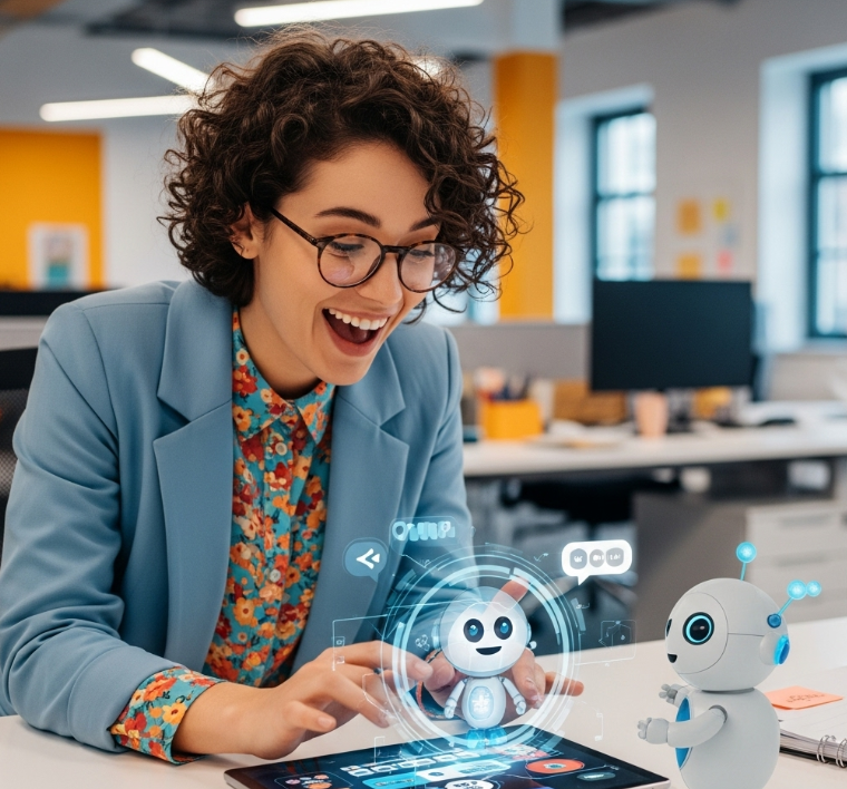 직장인이 AI를 활용해서 취미를 즐기는 이미지