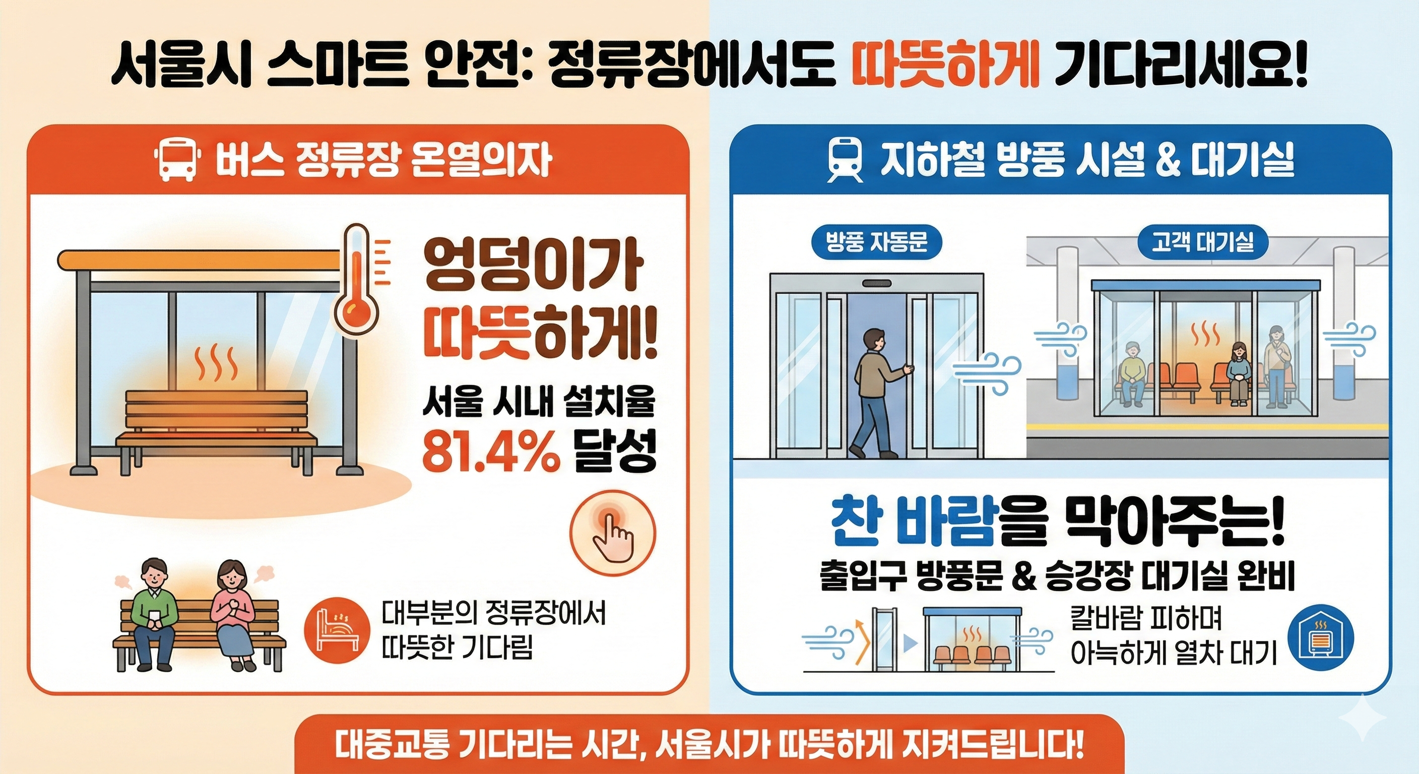 스마트 안전: 정류장에서도 따뜻하게 기다리세요