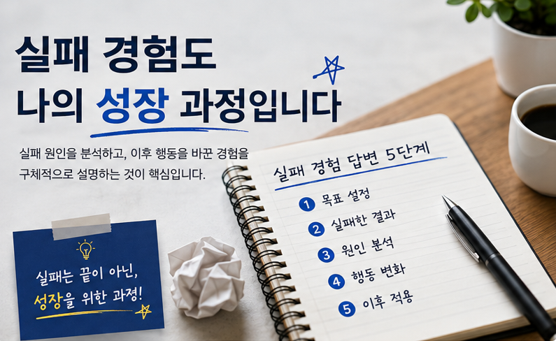 면접 실패 경험 답변법|실패를 묻는 질문에 합격 답변 만드는 방법