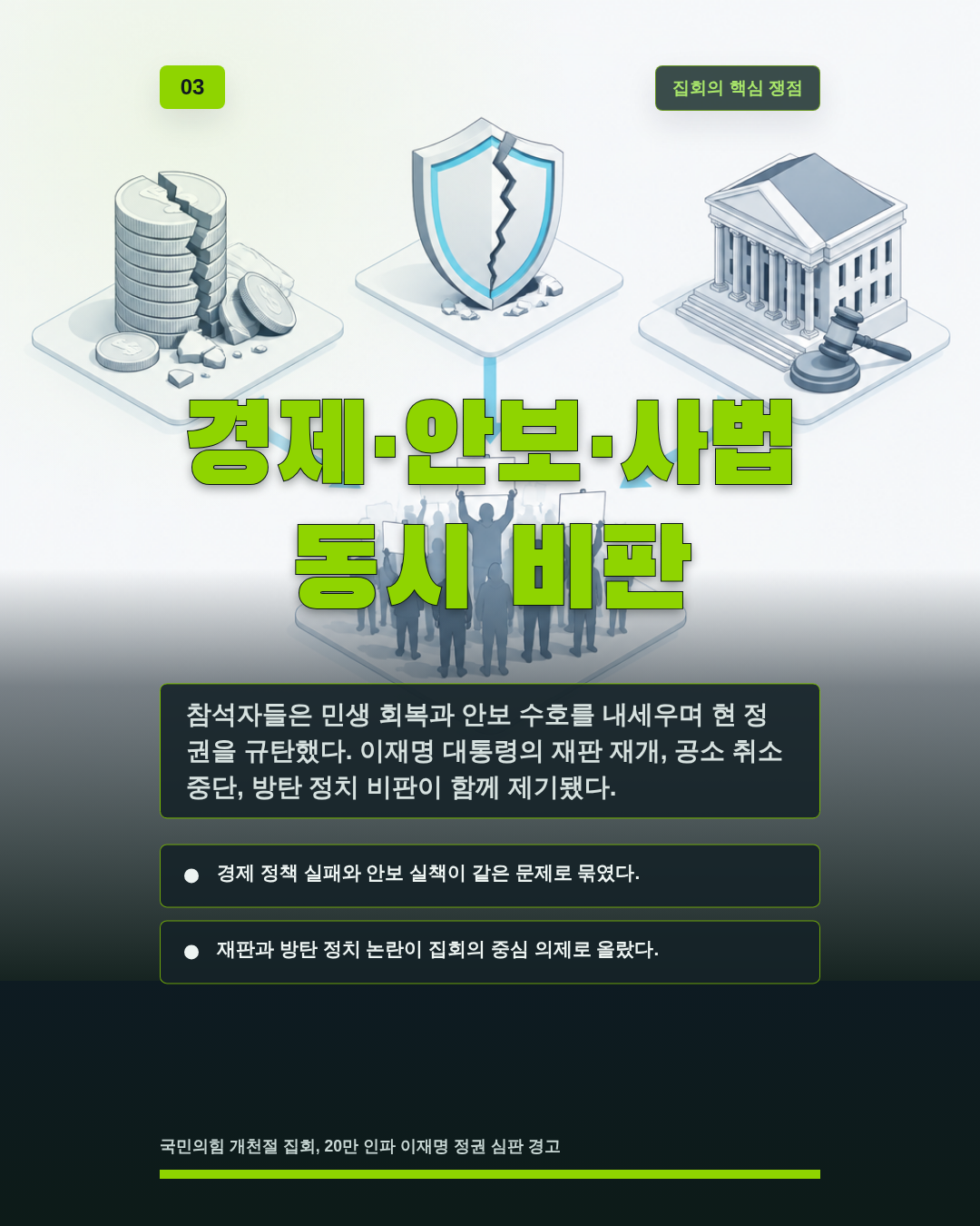 경제·안보·사법 동시 비판