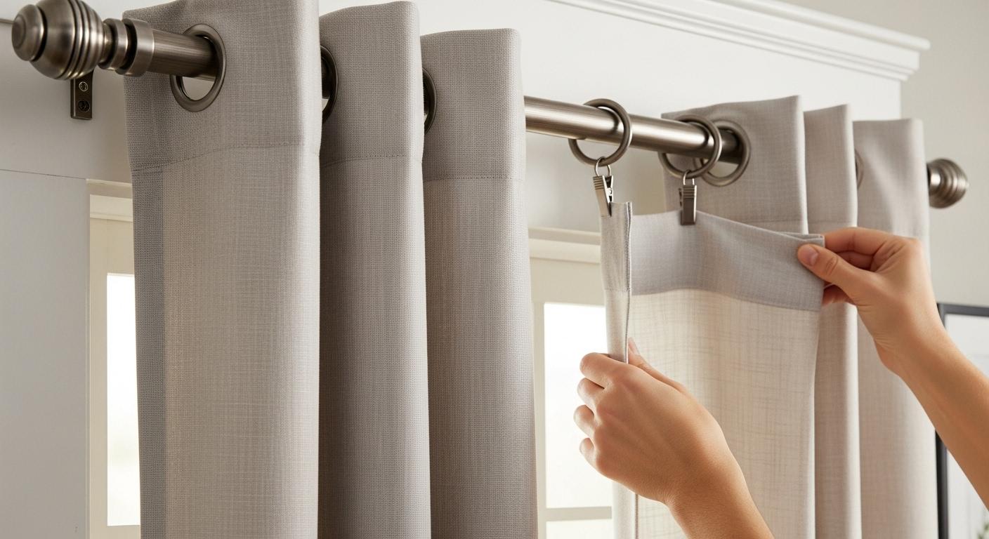 커튼 2개 넣는법