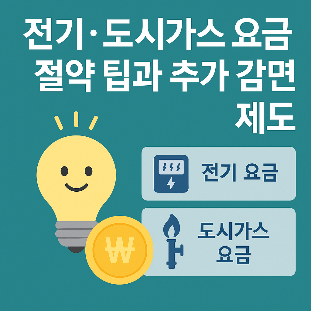 전기 도시가스 요금 절약 팁과 감면 제도 안내