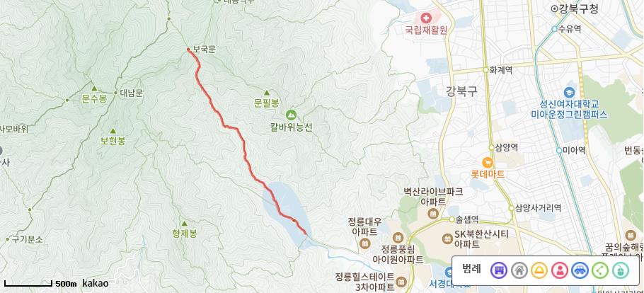 북한산 보국문 코스