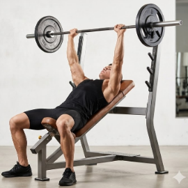 인클라인 바벨 벤치프레스 정점 자세