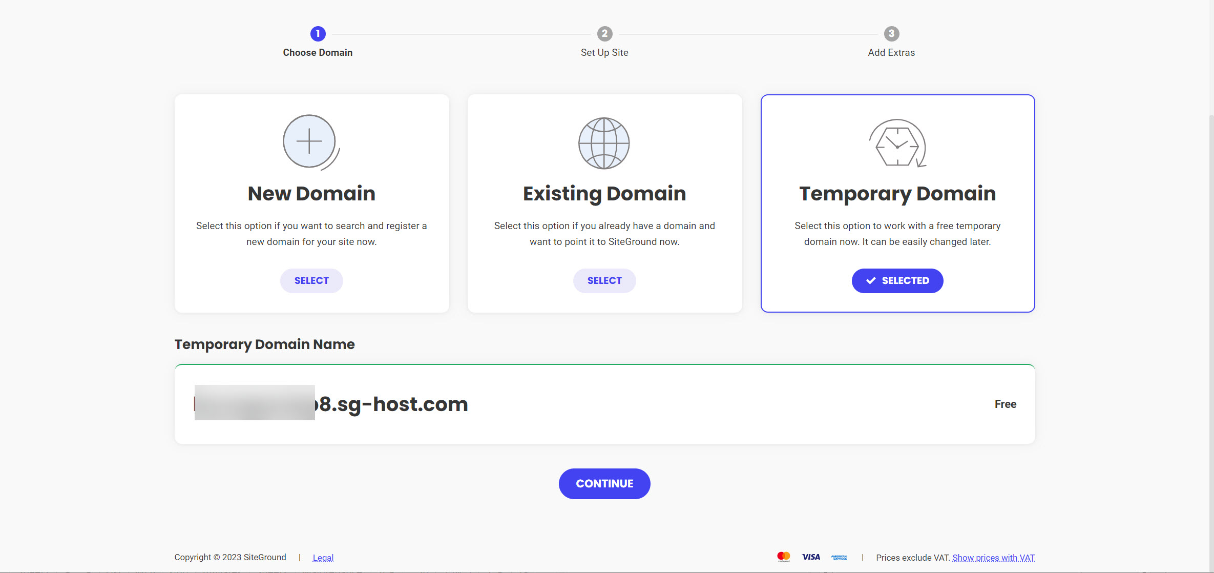 해외호스팅 사이트그라운드: 임시 도메인 사용하기