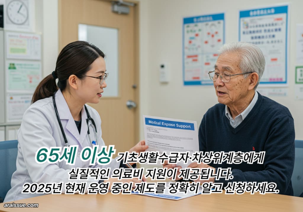 65세 이상 기초생활수급자·차상위계층에게 실질적인 의료비 지원이 제공됩니다.