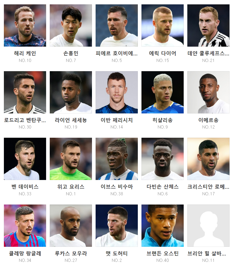 토트넘 주요 선수
