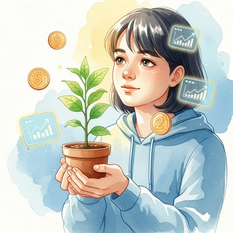 자녀가 미래를 위해 금융을 배우는 모습