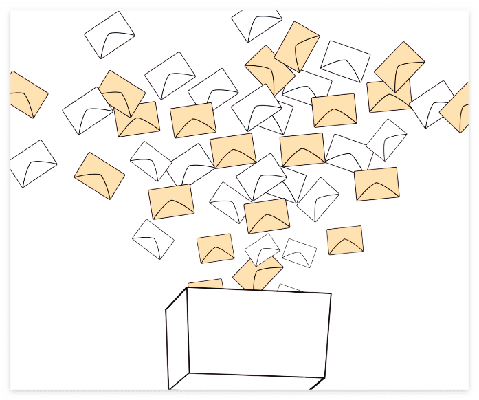 투표용지들 투표용지함