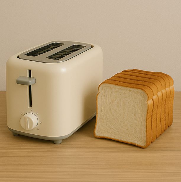 토스트기와 빵 사진