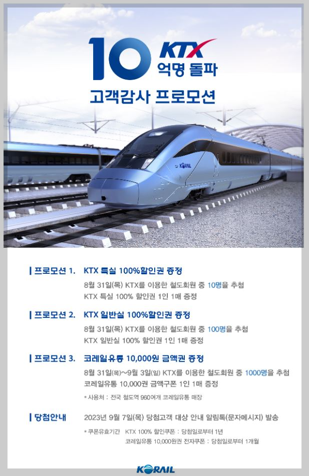 KTX-이용고객수-10억명-돌파기념-프로모션-행사-포스터