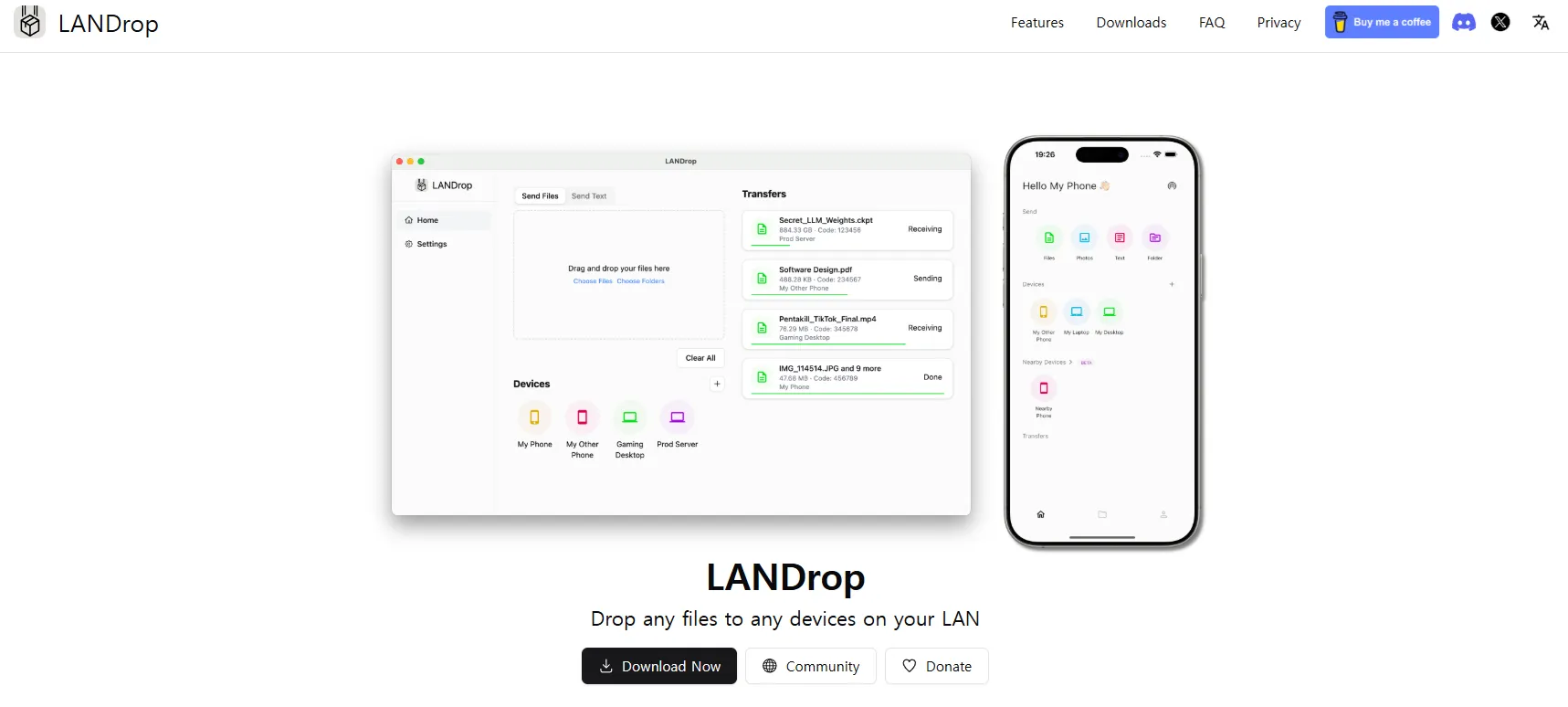 무료 파일 공유 전송 아이폰 안드로이드 맥 윈도우 리눅스 LANDrop