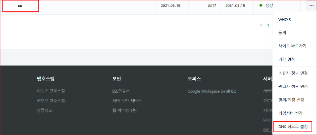 DNS 레코더 설정