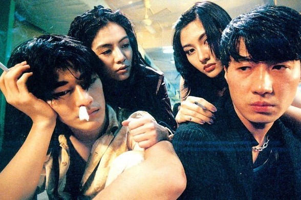 홍콩 영화 타락천사 명장면, 어둠 속 네 남녀의 복잡한 감정과 도시의 고독을 그린 장면