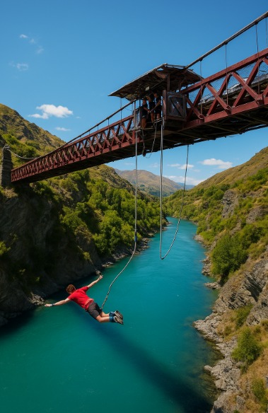 뉴질랜드 번지 점프 관련 이미지