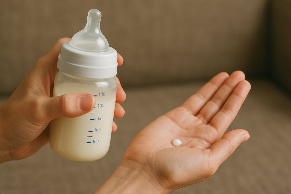 분유 온도 맞추는 사진