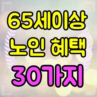 65세이상 노인 혜택 알아보기 완벽 복지 가이드_8