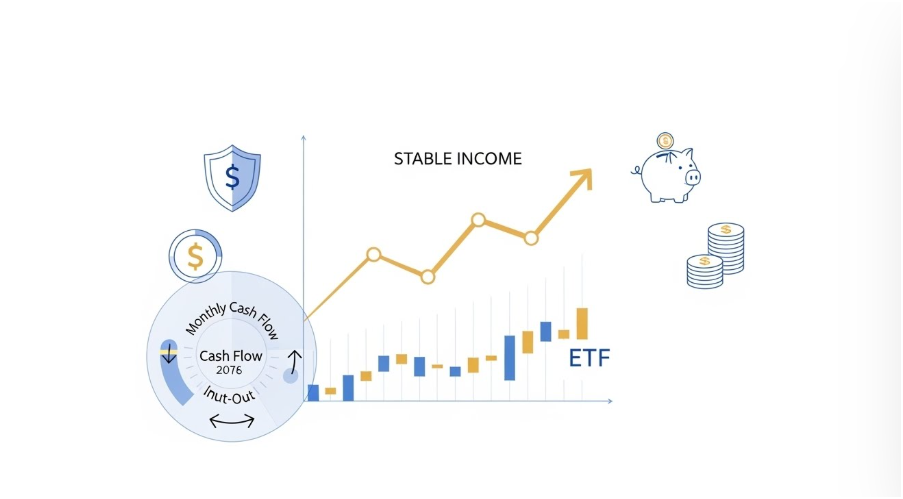 안정형과 중수익투자로 현금흐름 올라가는 이미지