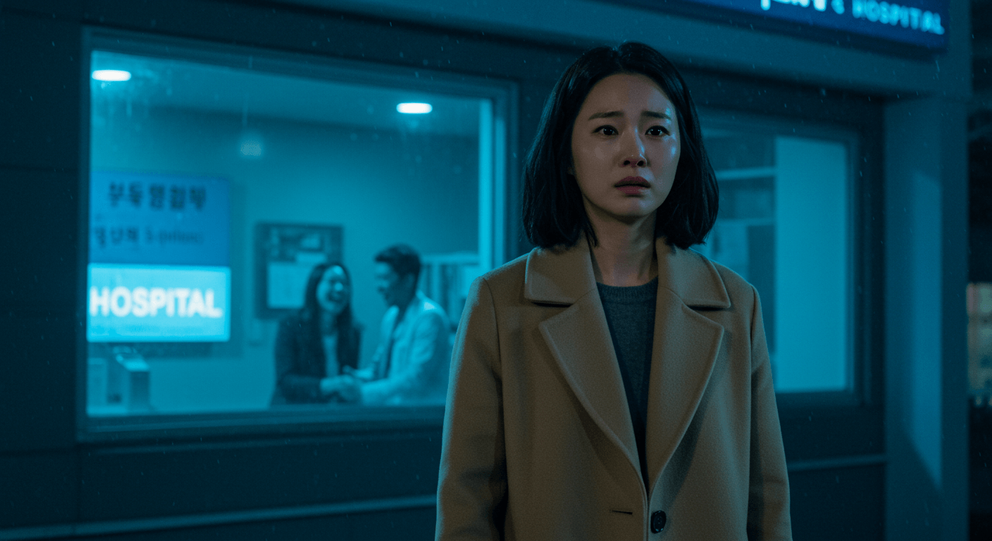 '내 남편과 결혼해줘' 내용 중, 병원 앞에서 주인공이 남편의 배신을 처음 목격하는 순간