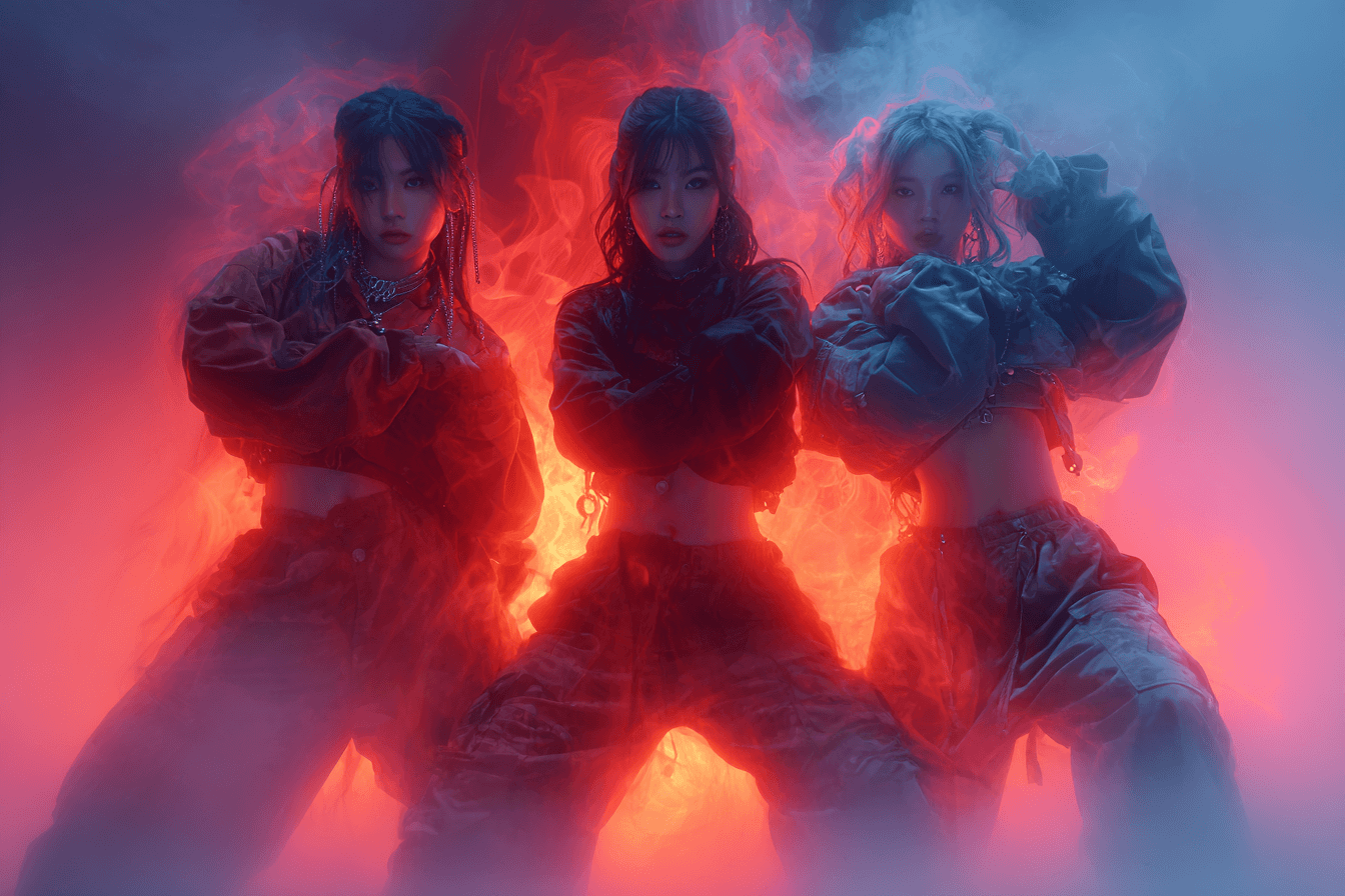 카리스마-있는-표정으로-무대에-서-있는-여성-아이돌