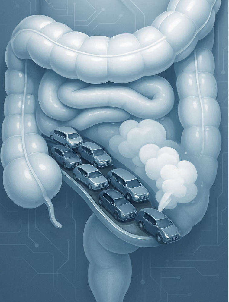 꽉 막힌 도로&amp;#44; 뱃속의 교통체증