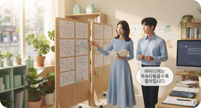 AI와 함께 아이디어를 발전시키는 학습 과정