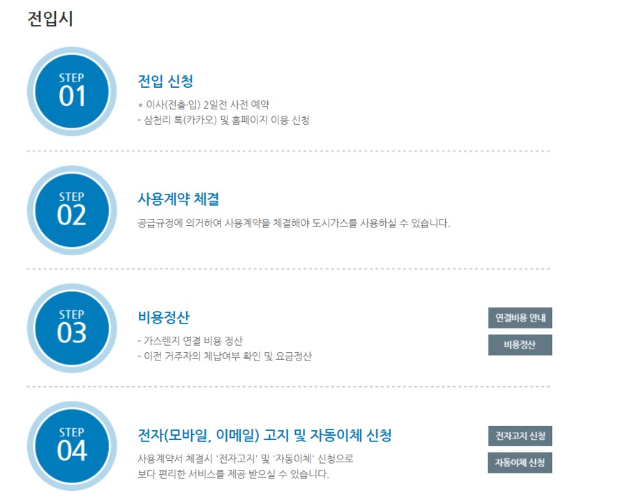 도시가스 철거 및 설치 예약하기