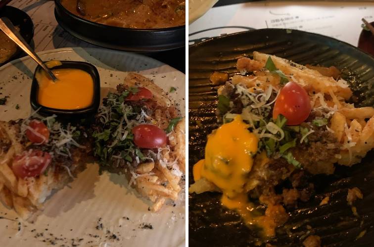 감자전에 찍어먹는 치즈 소스